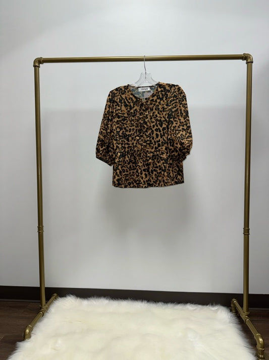 FRONT TIE LEOPARD TOP